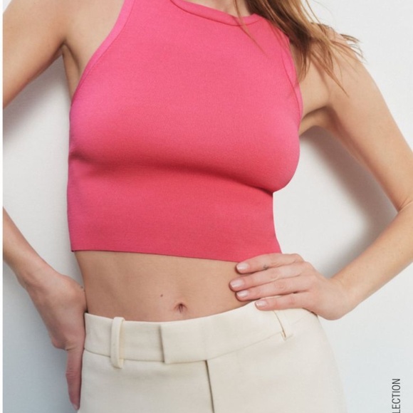 3 Zara Basic Ribbed Tanks! (blue, green, and pink) 💙💚🩷 - Picture 4 of 10